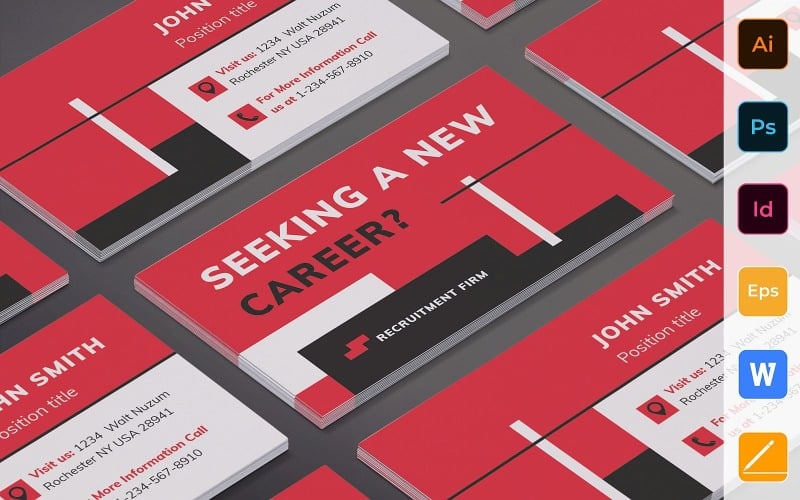 Modèle de Carte de visite de cabinet de recrutement professionnel
