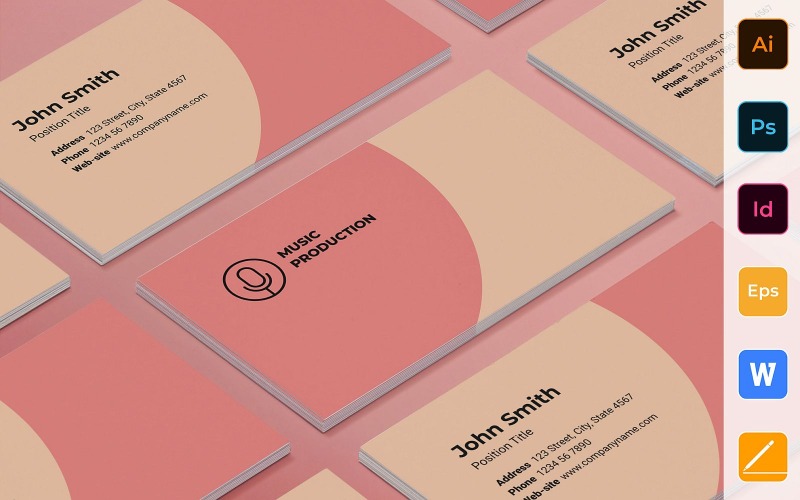 Modèle de Carte de visite de production musicale professionnelle