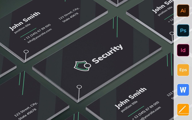 Modèle de Carte de visite de services de garde de sécurité professionnels