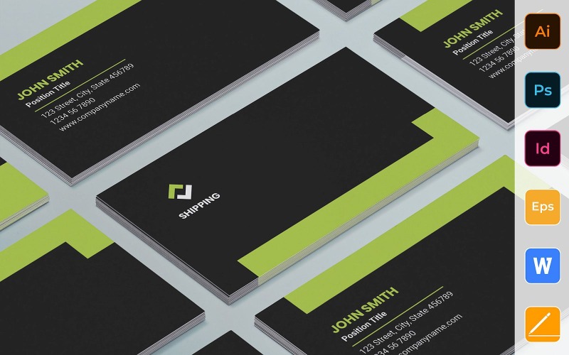 Modèle de carte de visite professionnelle d'expédition