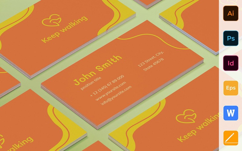Professional Dog Walker Business Card Template