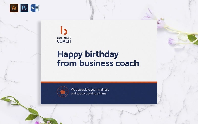 Creative Business Coach Greeting Card Modello di identità aziendale