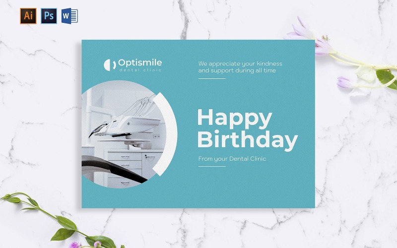 Creative Dental Clinic Greeting Card Corporate identity template