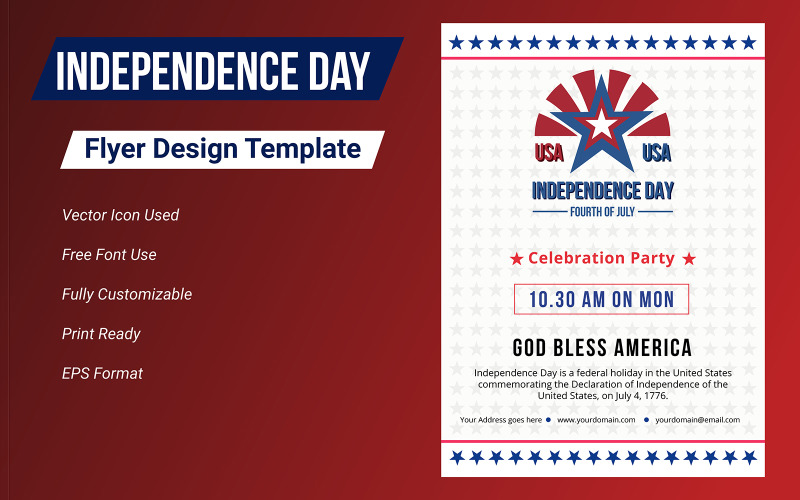 Happy Independence Day Flyer Design Template
