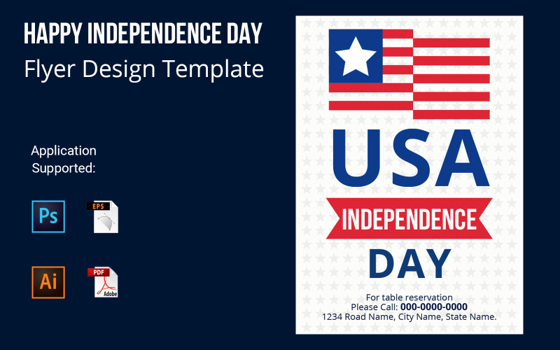 Modello di poster per il giorno dell'indipendenza degli Stati Uniti d'America