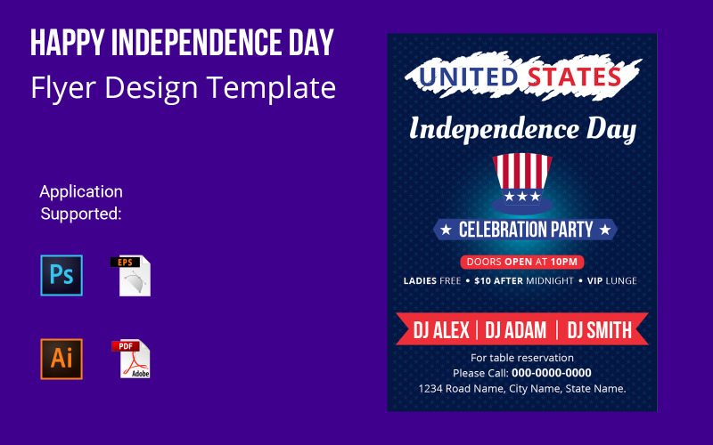 Patriottismo USA Independence Day Flyer Design Template