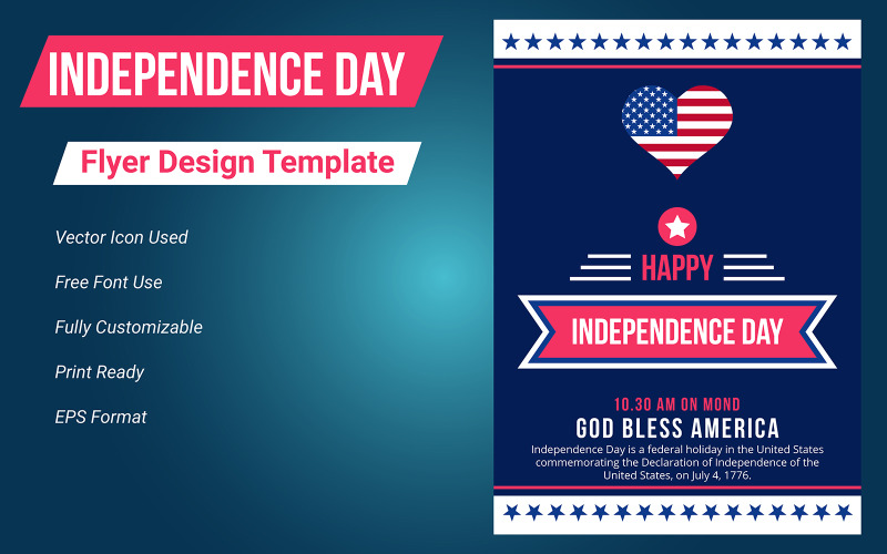 USA Independence Day Design Template per Independence Day
