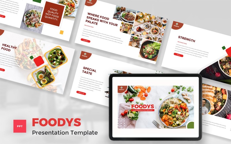 Foodys - Food Sjablonen PowerPoint presentatie