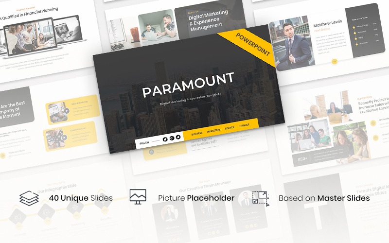 Paramount - Шаблон презентации цифрового маркетинга PowerPoint
