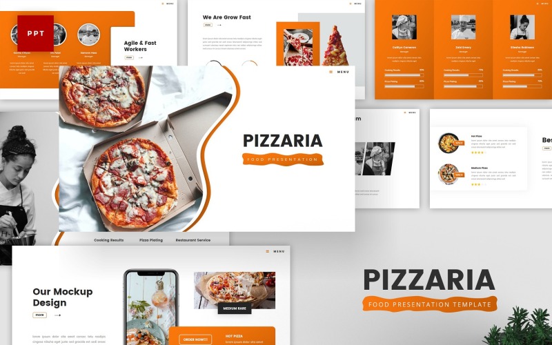 Pizzaria - snabbmat PowerPoint-mallar