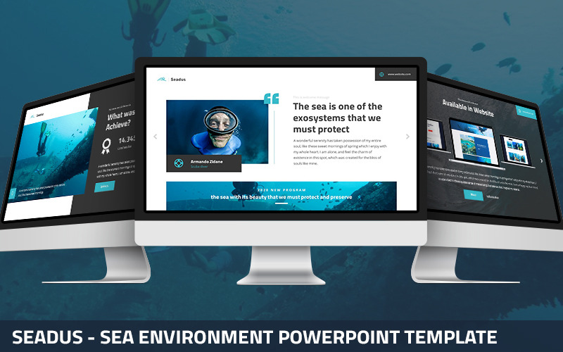 Seadus - modelo de PowerPoint do ambiente do mar