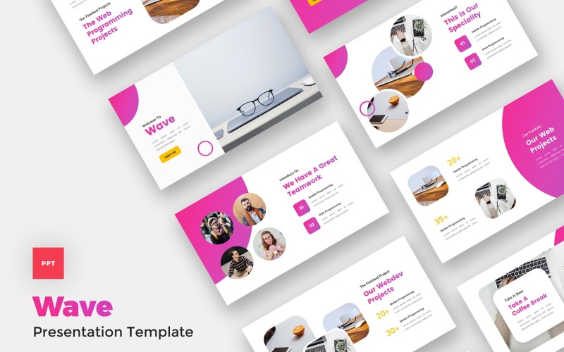 Wave - ІТ-рішення та послуги Шаблони презентацій PowerPoint