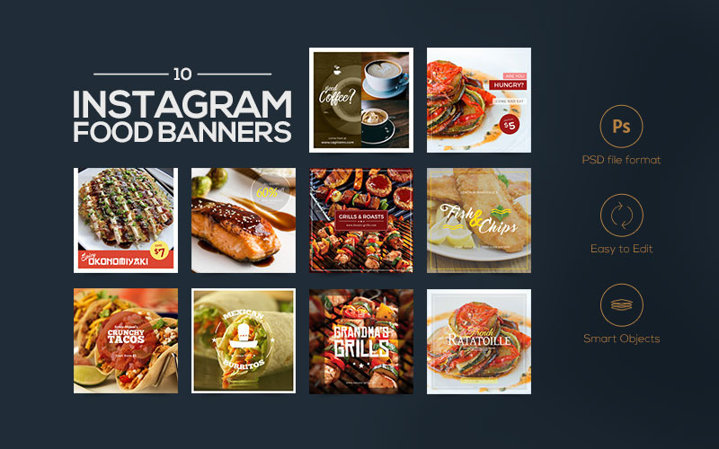 Eris - 10 banners de comida para redes sociales
