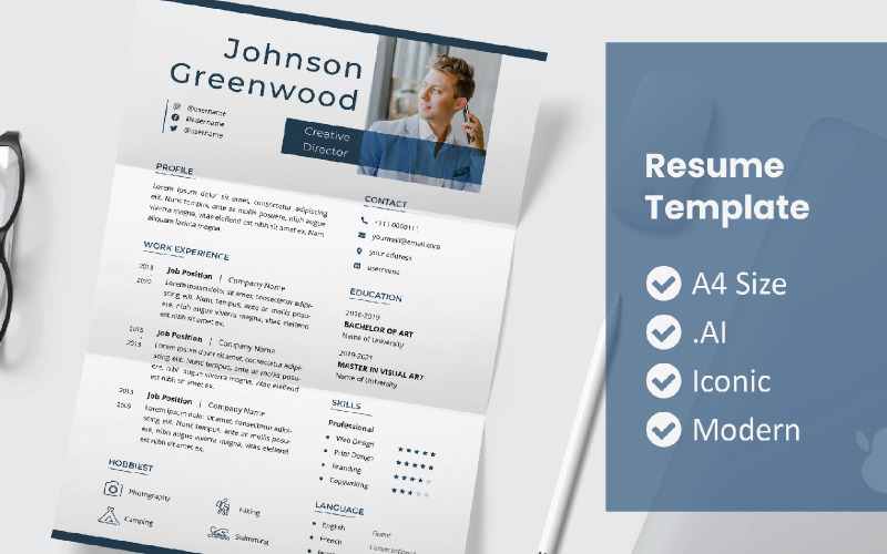 Johnson Resume Design Template #176213 - TemplateMonster