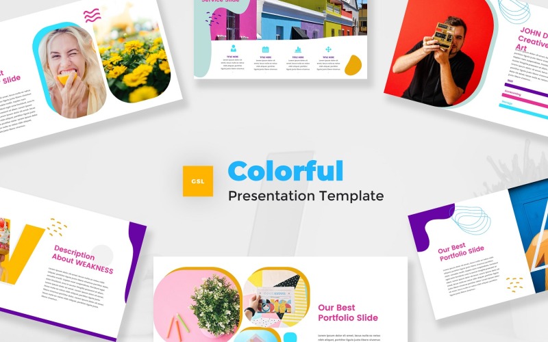 Colorful - Шаблон слайдів Google для поп-арт