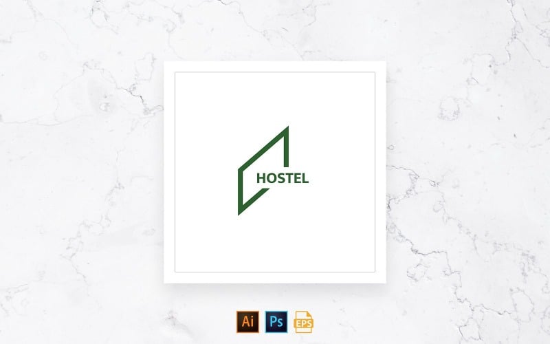Gotowy do użycia szablon logo hostelu