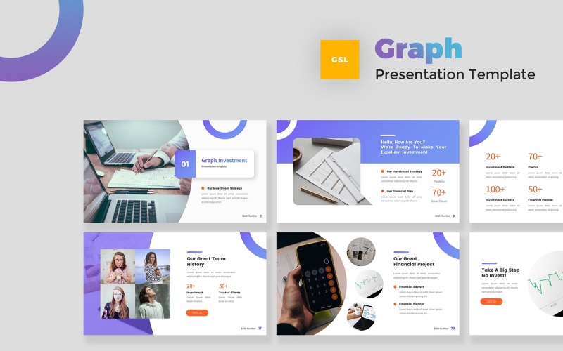 Grafiek - Sjabloon voor Google-dia's voor investeringen en financiën