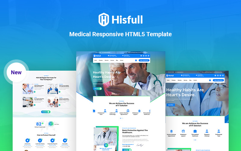 Hisfull - Medicinsk responsiv HTML5-webbplatsmall
