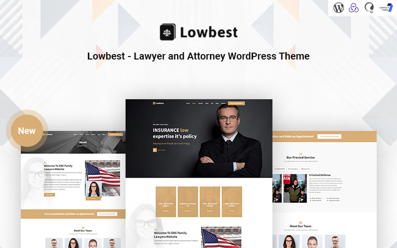 Lowbest-律师和律师响应式WordPress主题