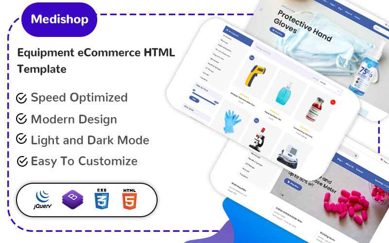 Medishop - HTML-sjabloon voor e-commerce voor apparatuur
