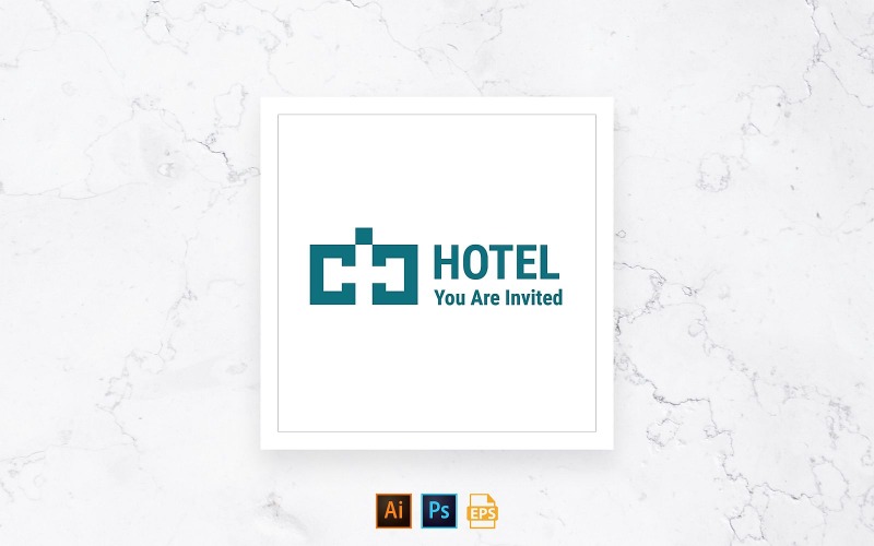 Modèle de logo d'hôtel prêt à l'emploi