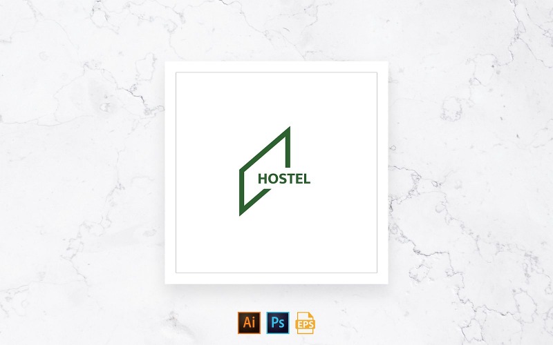 Modelo de logotipo de albergue pronto para uso