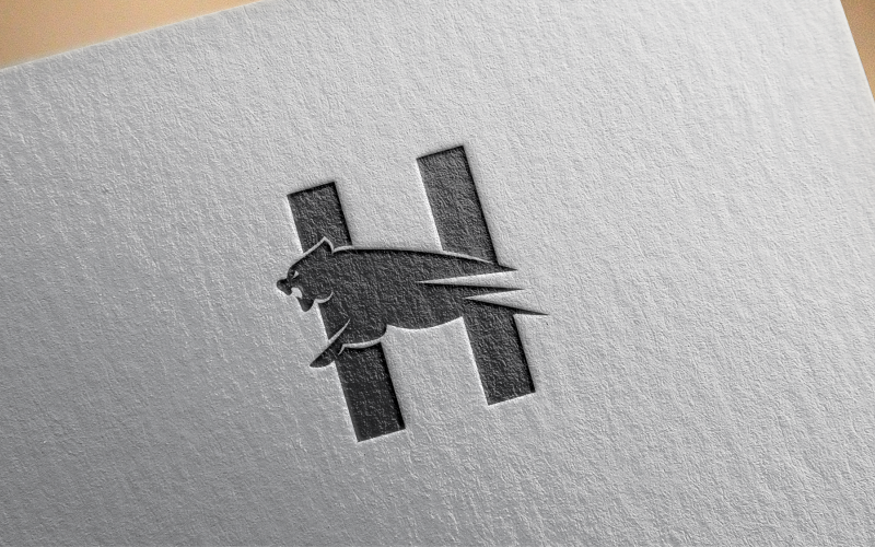 Modelo de logotipo Tiger Letter H