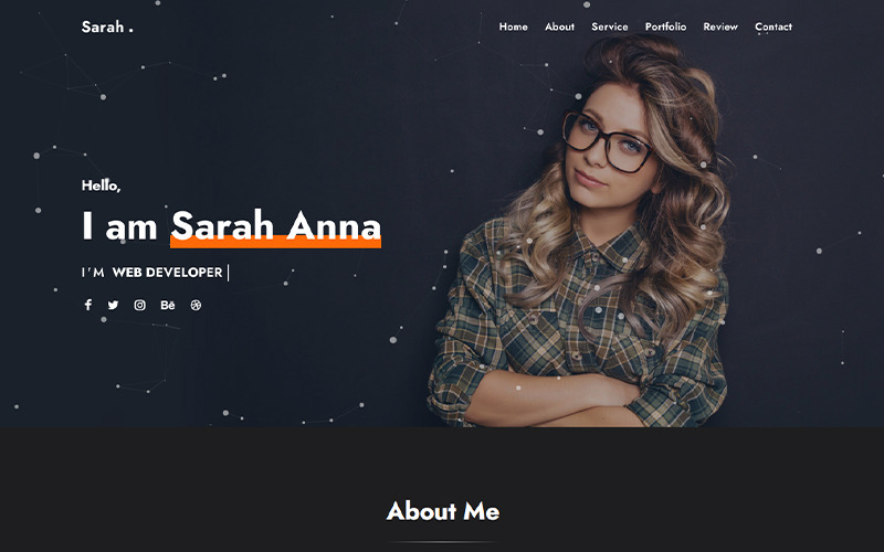 Sarah - Persönliche Portfolio-Landingpage-Vorlage