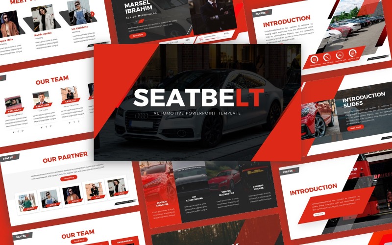 Cinto de segurança - modelo de PowerPoint automotivo multiuso