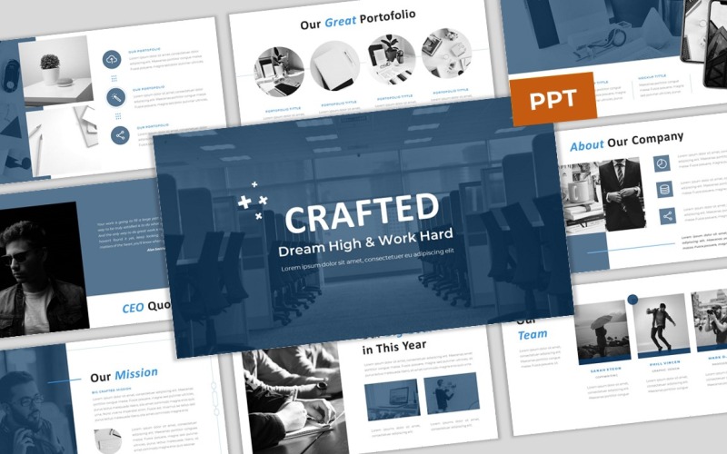Crafted - Modèle PowerPoint de entreprise créative et élégante
