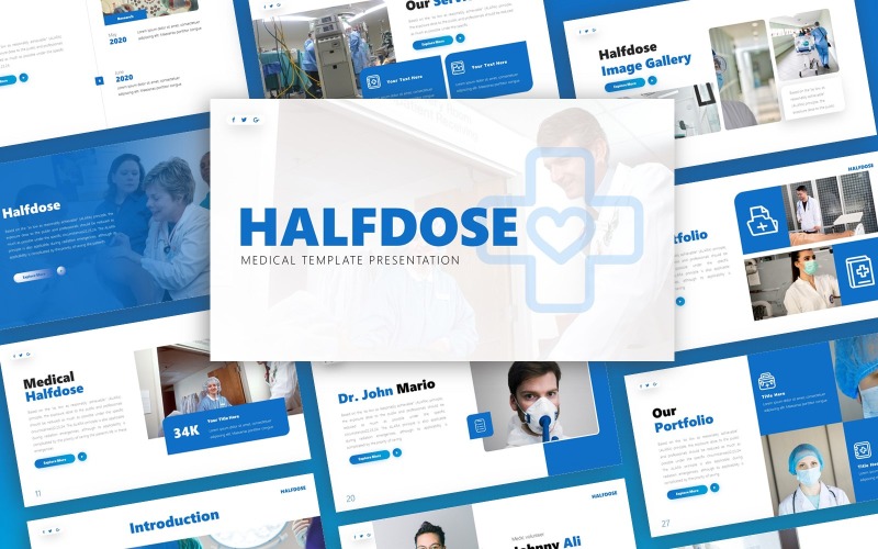Halfdose - Medical Multipurpose Sjablonen PowerPoint presentatie