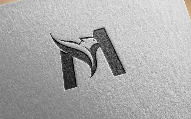 Modèle de logo lettre M Eagle