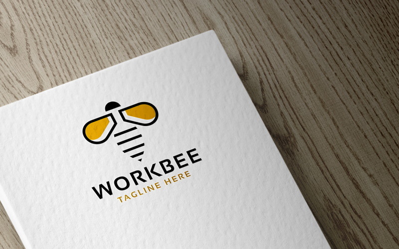 Modello di logo dell'ape di lavoro