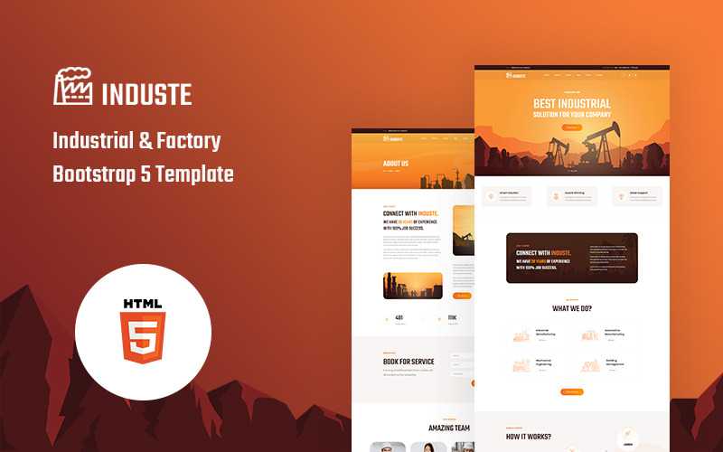 Induste - průmyslová a tovární bootstrap 5 Šablona webových stránek