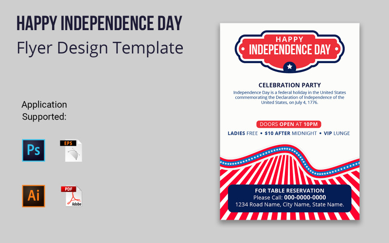 Feriado EUA Independence Day Brochure Design Modelo de identidade corporativa