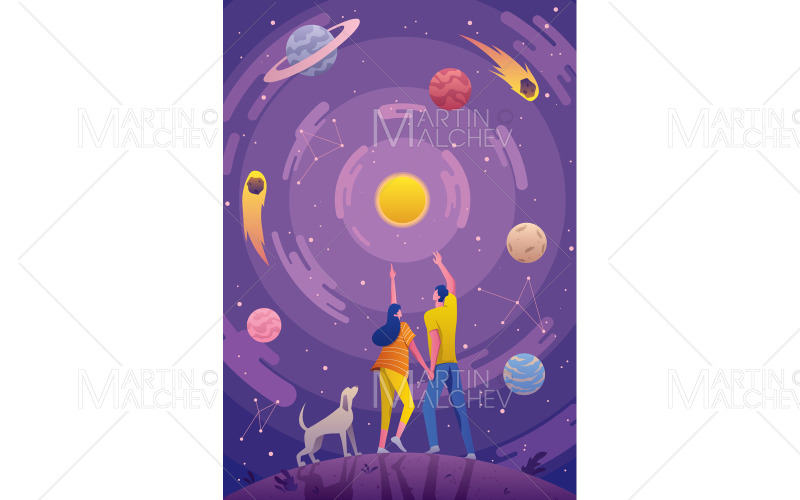 Ilustración de fondo de astrología astronomía