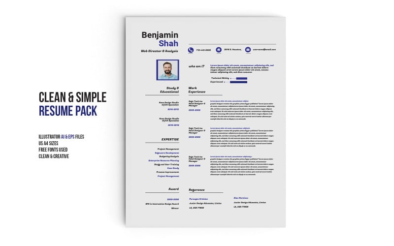 Currículo de CV para UI / UX Designer 04 Modelos de currículo para impressão