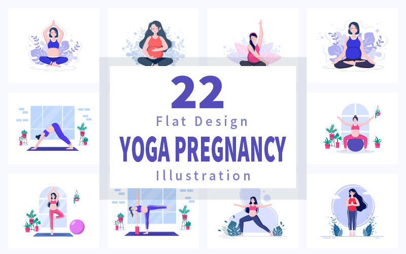 22 Ilustrace meditace těhotenské jógy