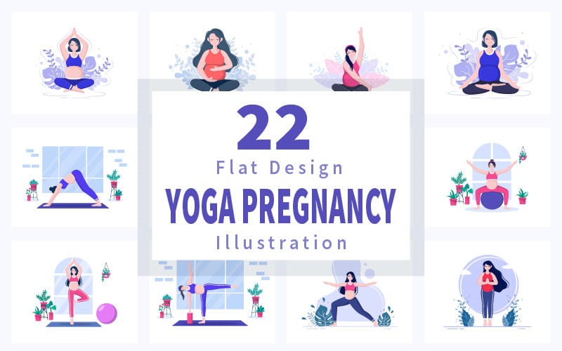 22 Zwangerschapsyoga meditatie illustratie