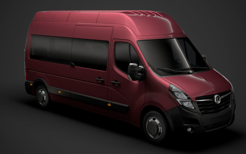3D-модель Vauxhall Movano L3H3 Minibus 2020