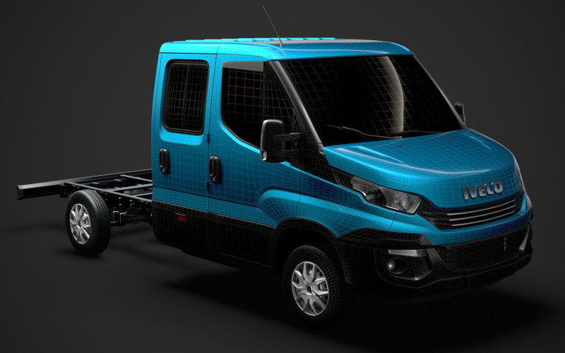 Iveco Daily Crew Cab L2 Chassis 2019 modelo 3D