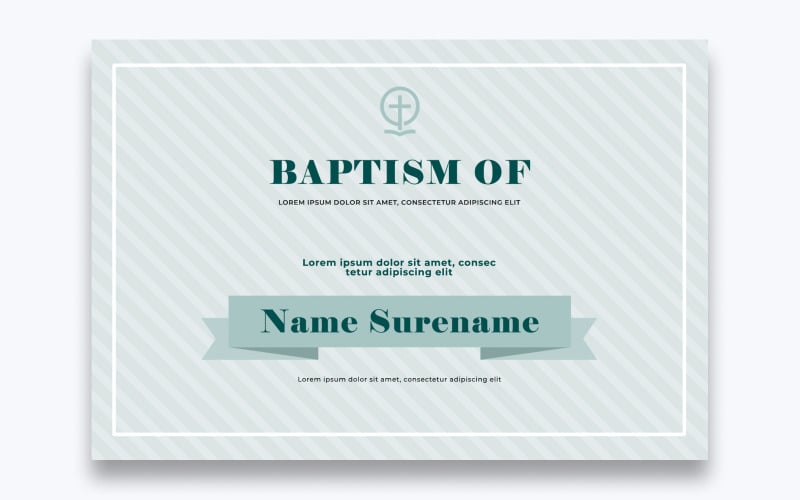Безкоштовний класичний шаблон посвідчення на хрещення