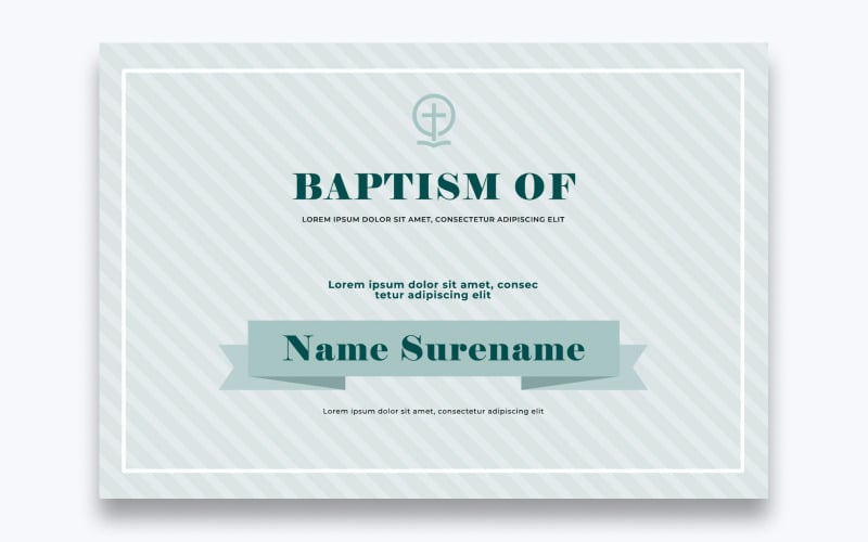 Modèle de certificat de baptême classique gratuit