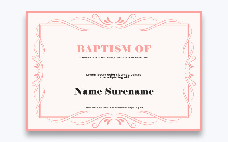 Modèle de certificat de baptême moderne gratuit