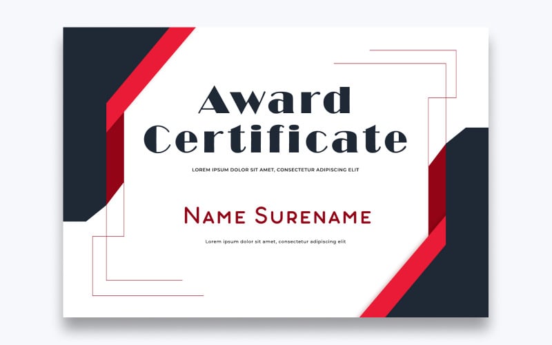 Modèle de certificat de récompense gratuit élégant