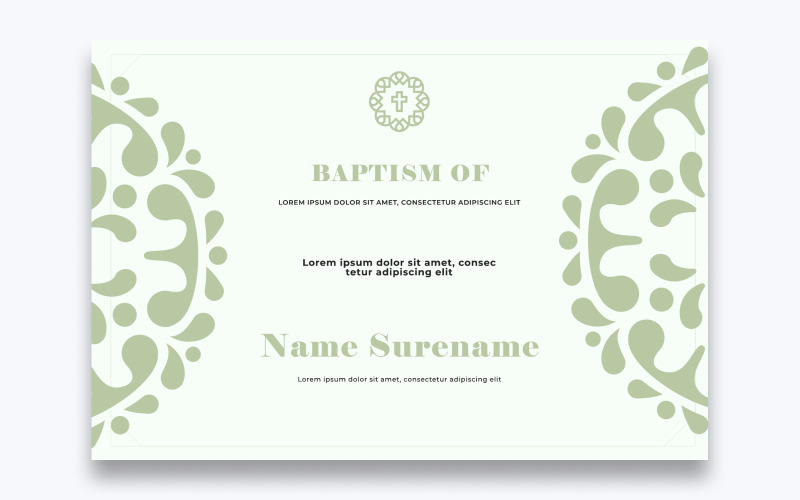 Modelo de certificado de batismo grátis e elegante