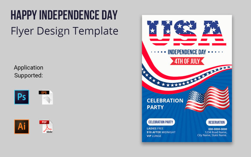 Ulusal Bağımsızlık Günü tasarım El İlanı Kurumsal kimlik şablonu