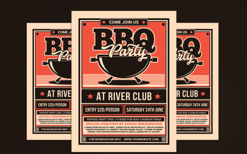 BBQ Party Flyer Corporate identity template