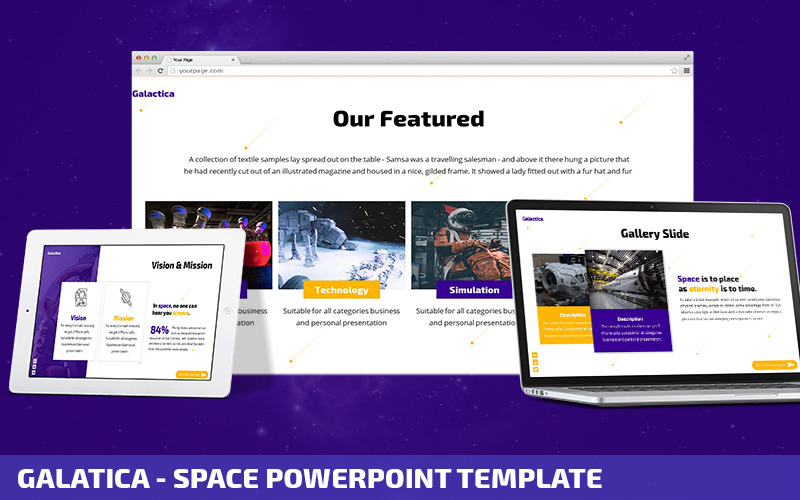 Galatica - Space Powerpoint-mall