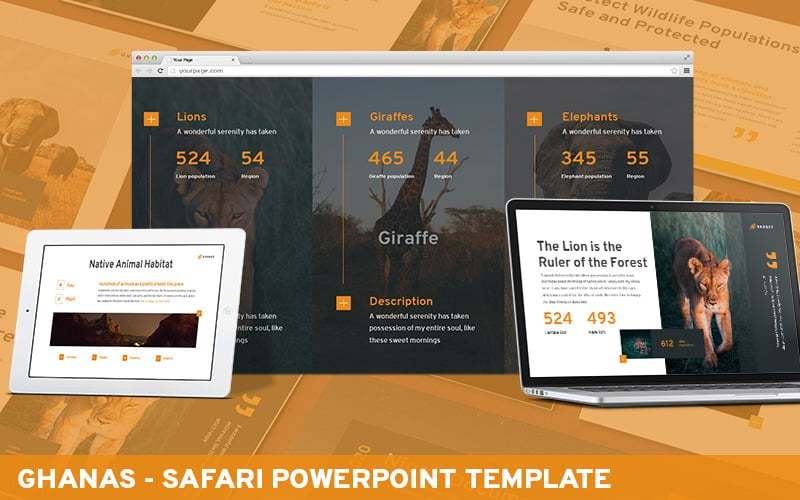 Ghanas - modelo de PowerPoint do Safari